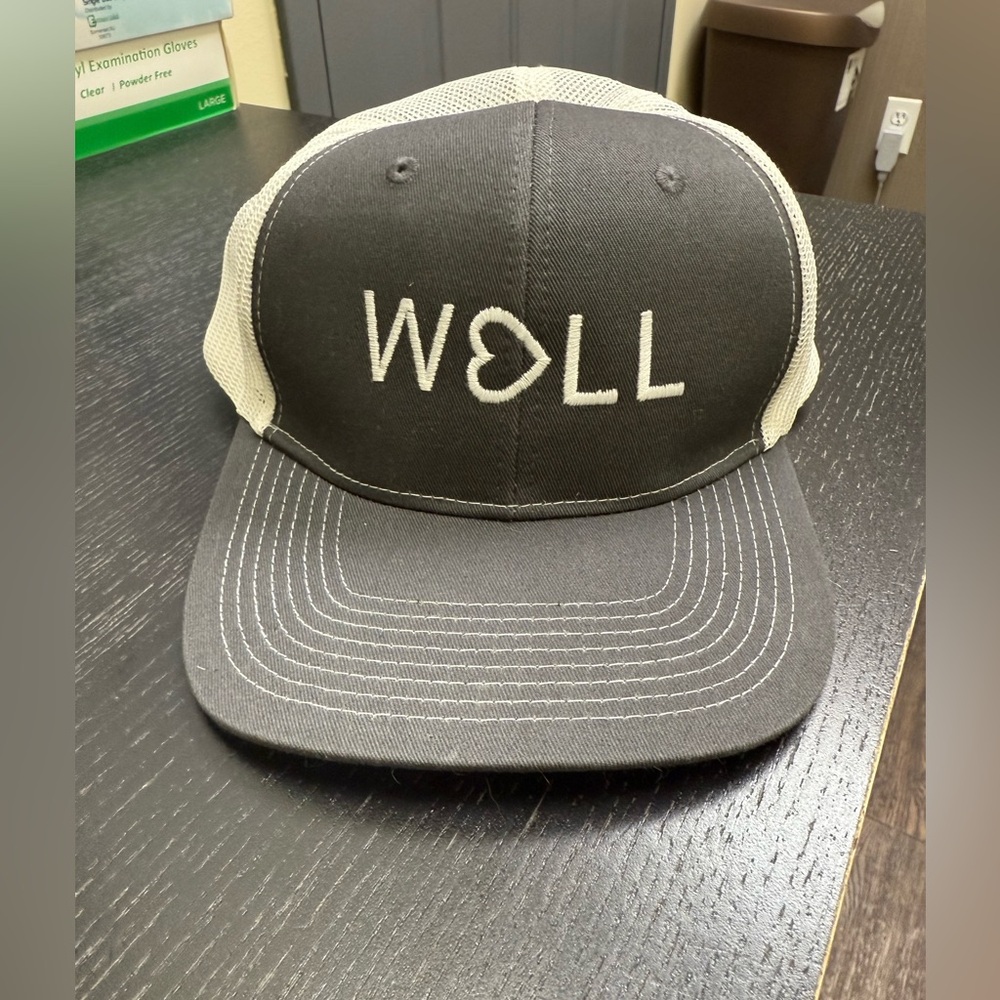 Port Authority Gray and White Trucker Hat